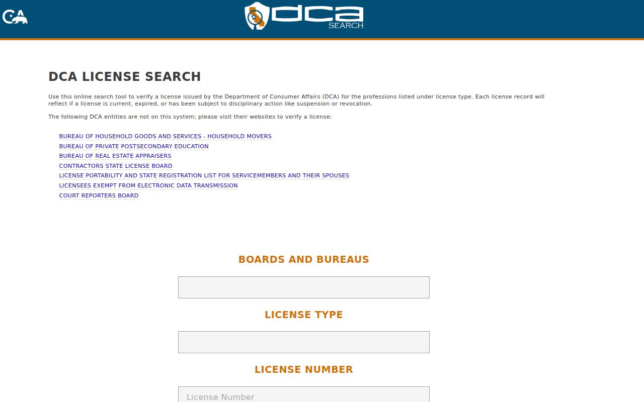 Santa Barbara residents directory California professional license search