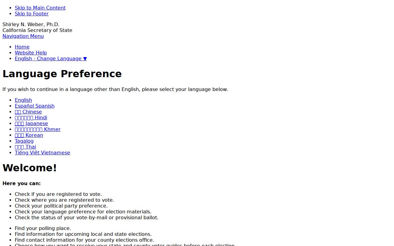 Santa Barbara residents directory California voter status form