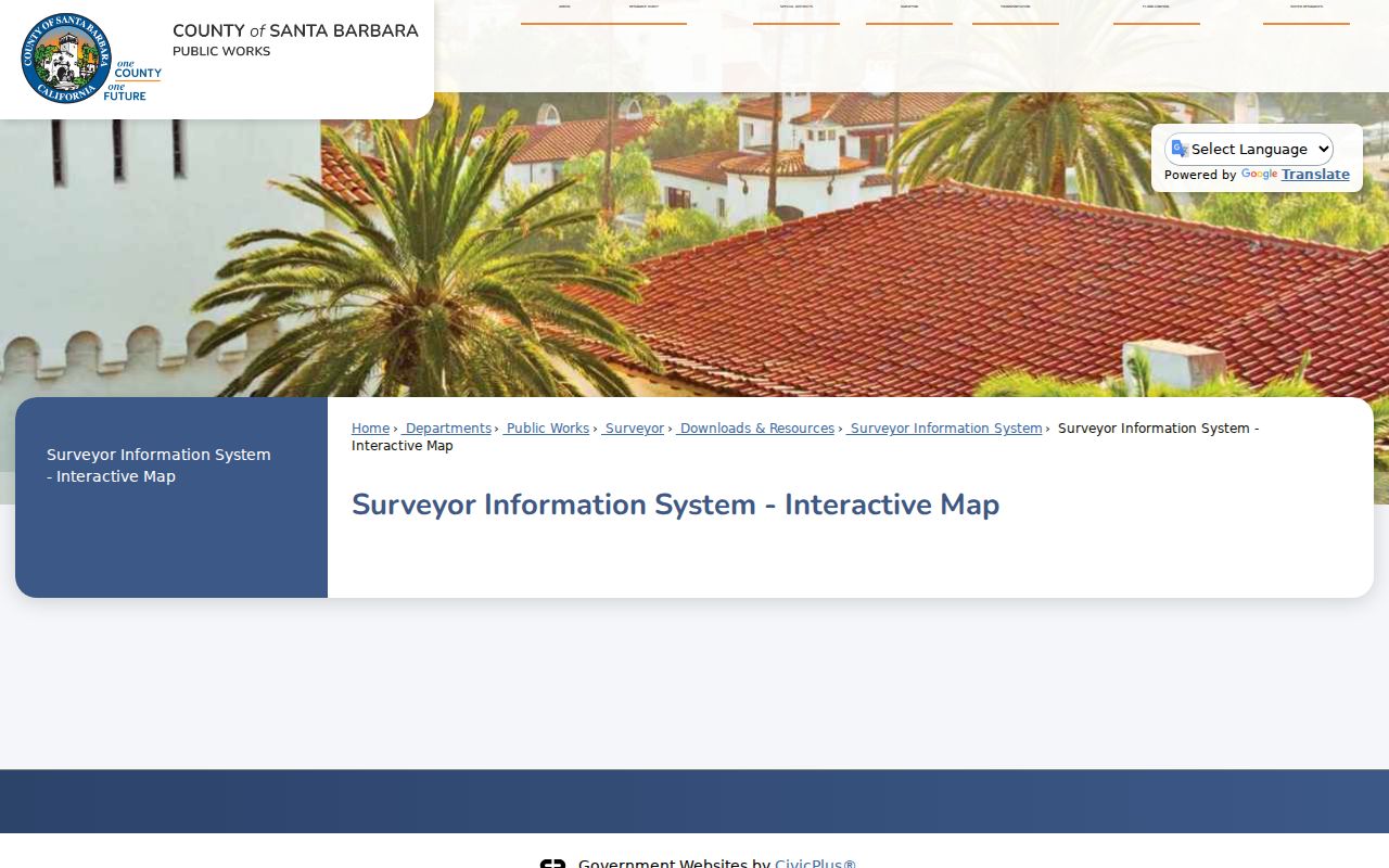 Santa Barbara neighbors County Surveyor parcel map