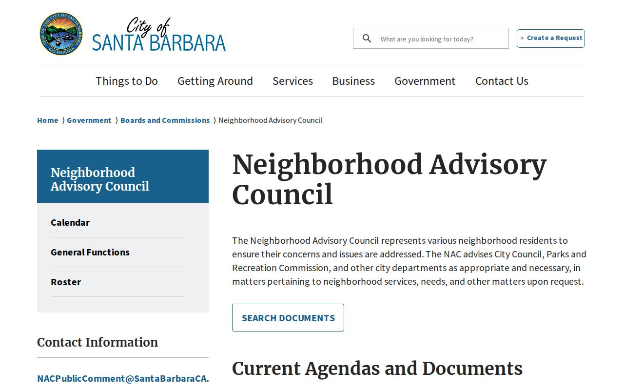 Santa Barbara neighbors Neighborhood Advisory Council