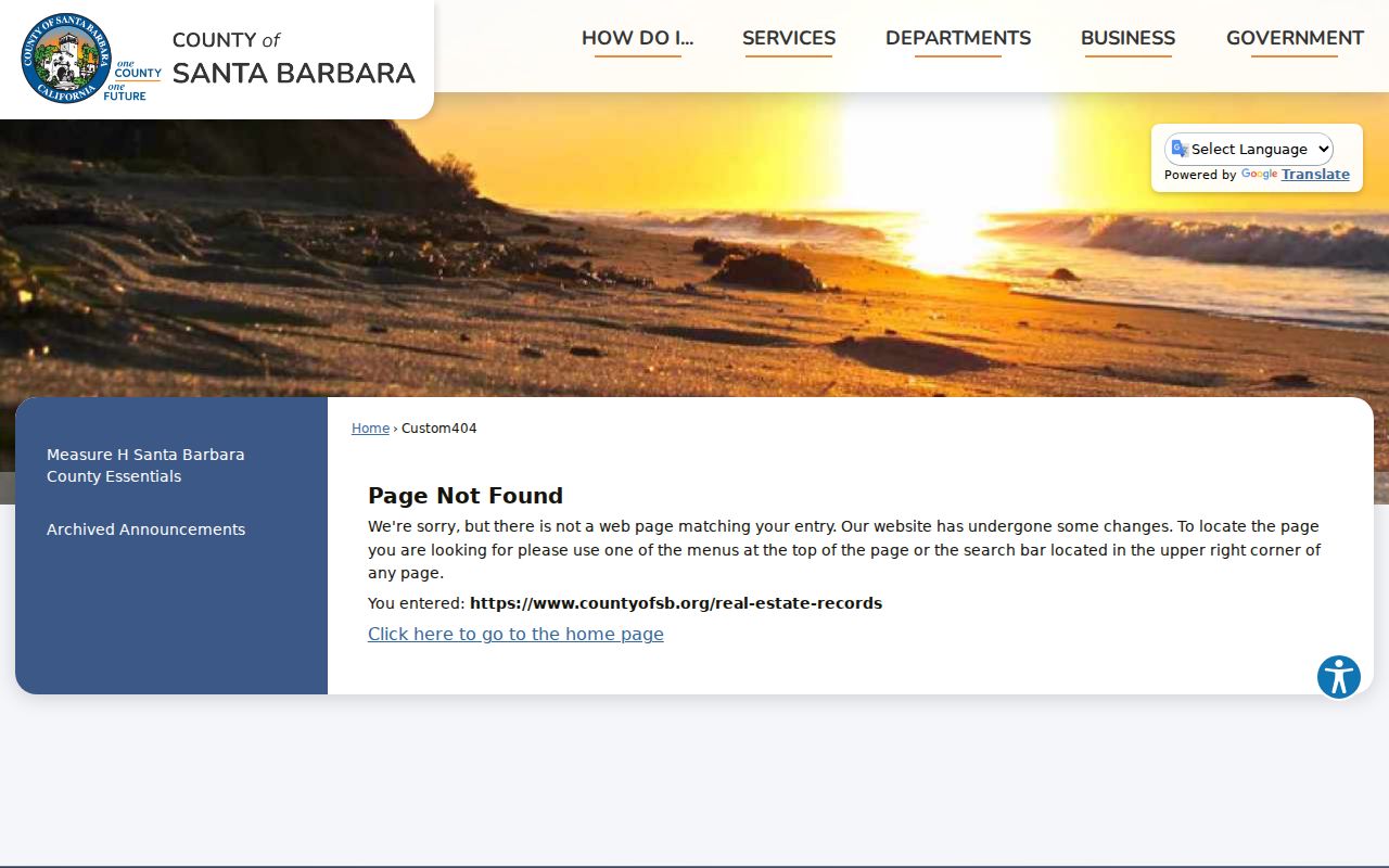 Santa Barbara previous residents County real estate records index